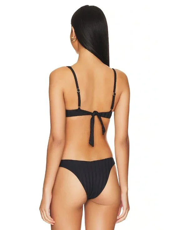 Vitamin A Rossi Halter Underwire Bikini Top in Black Small Womens Swimsuit